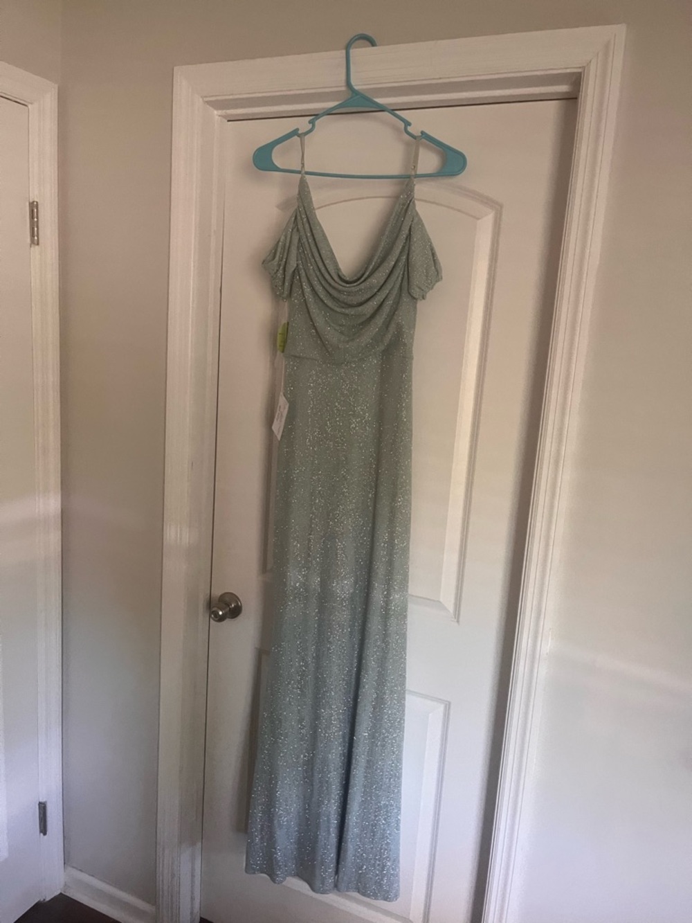 Windsor Sparkling Sage Green Draped Cowl Gown